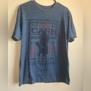 Men's Blue Graphic Johnny Cash T-Shirt